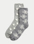 Marks & Spencer "2pk Cosy Snowflake Fluffy Socks"